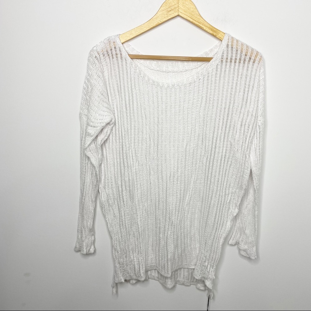 NWT Zaful Open knit top white